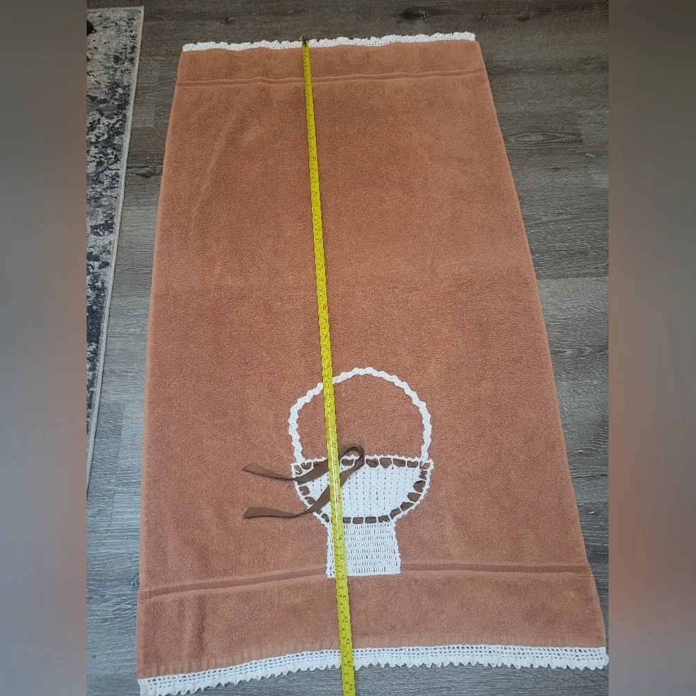 Vintage Tastemaker By Stevens Crochet Basket Towel Cottagecore Grannycore 44X25